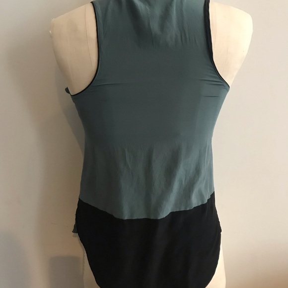 Anthropologie Green Black Maeve Colorblock Silk - Picture 6 of 8